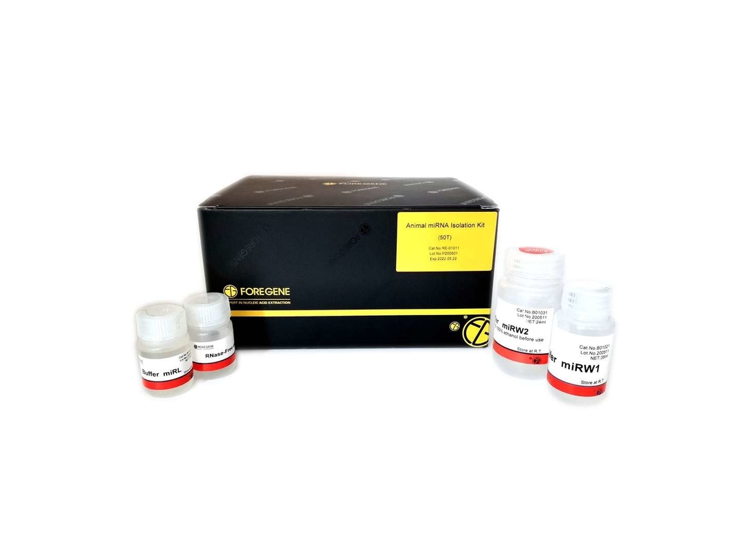 La columna MiRNA Isolation Kits animal RE-0101T de la vuelta para la investigación del laboratorio no utiliza ningún baño de hielo de la necesidad